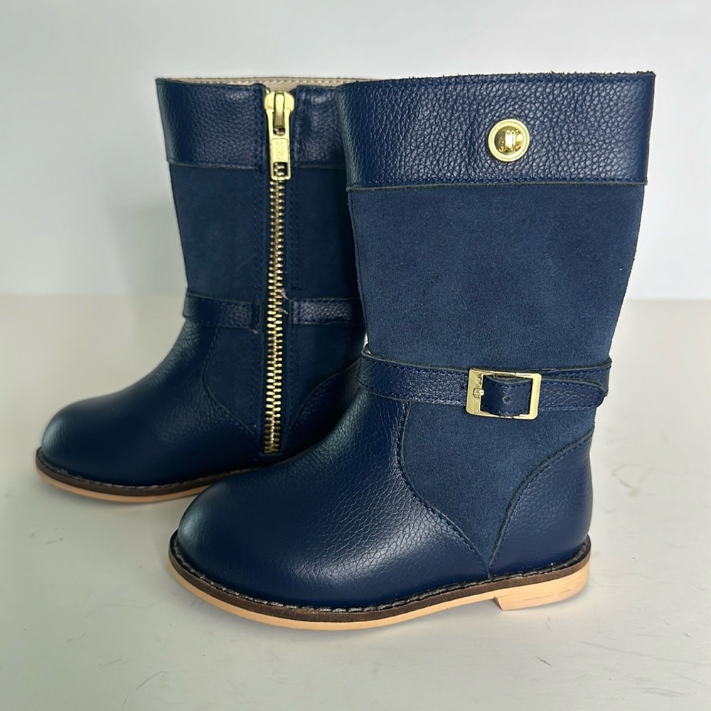Janie & Jack Blue Upper Leather Boot 4